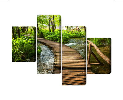 Ljuddämpande tavla - Wooden pier in the forest