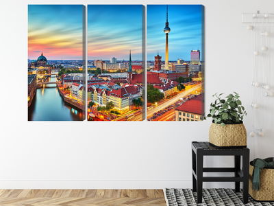 Ljuddämpande tavla - Colorful sky and berlin