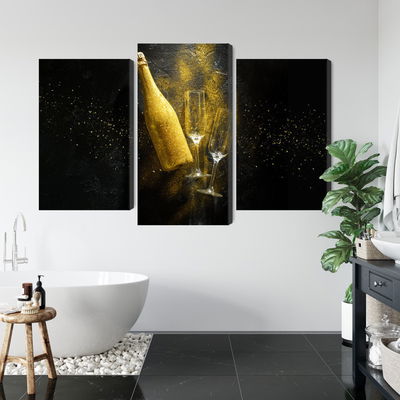 Ljuddämpande tavla - Golden bottle of champagne