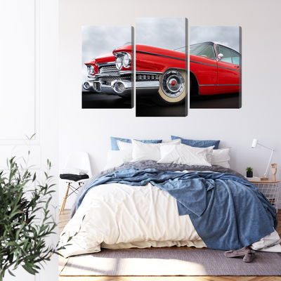 Ljuddämpande tavla - A red car from the 1950s