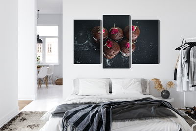 Ljuddämpande tavla - Chocolate muffins with roses