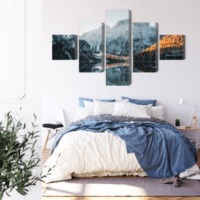 Ljuddämpande tavla - Italian lake braies 3d