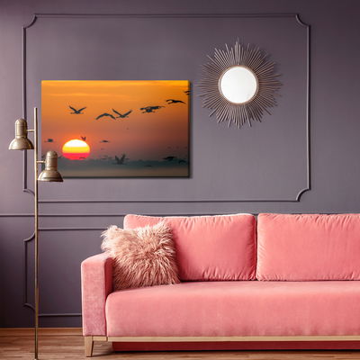 Ljuddämpande tavla - Flying cranes