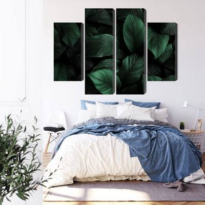 Ljuddämpande tavla - Green leaves on a macro scale