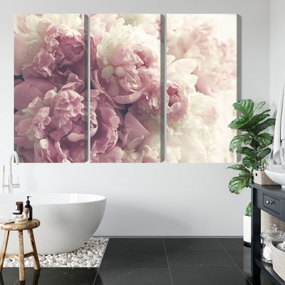 Ljuddämpande tavla - Peonies in shades of pink