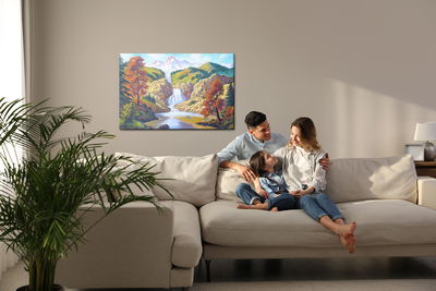 Ljuddämpande tavla - An autumn waterfall like