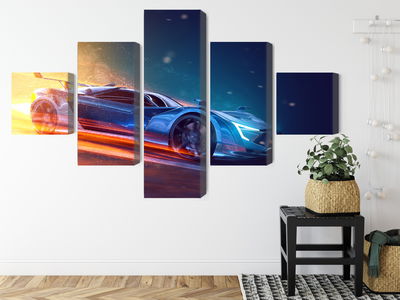 Ljuddämpande tavla - 3d futuristic sports car