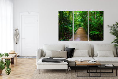 Ljuddämpande tavla - Wooden bridge in a tropical