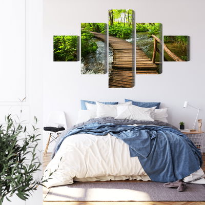 Ljuddämpande tavla - Wooden pier in the forest