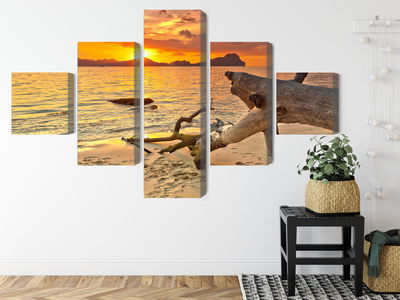 Ljuddämpande tavla - Sea landscape at sunset