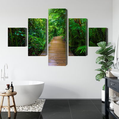 Ljuddämpande tavla - Wooden bridge in a tropical