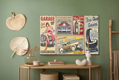 Ljuddämpande tavla - Collage of old plates