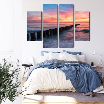 Ljuddämpande tavla - The baltic sea with wooden