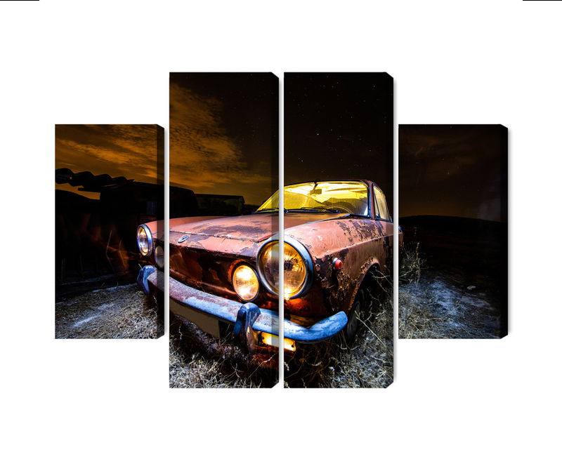 Ljuddämpande tavla - Old abandoned car 3d