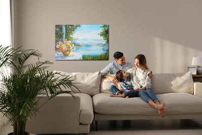 Ljuddämpande tavla - Summer landscape with the sea