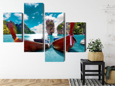Ljuddämpande tavla - Boats at the andaman sea