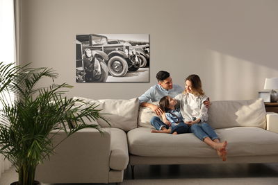 Ljuddämpande tavla - Antique vintage cars