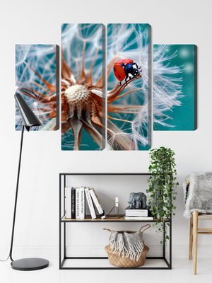 Ljuddämpande tavla - Ladybug on a dandelion