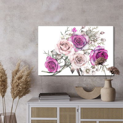 Ljuddämpande tavla - Delicate roses like painted