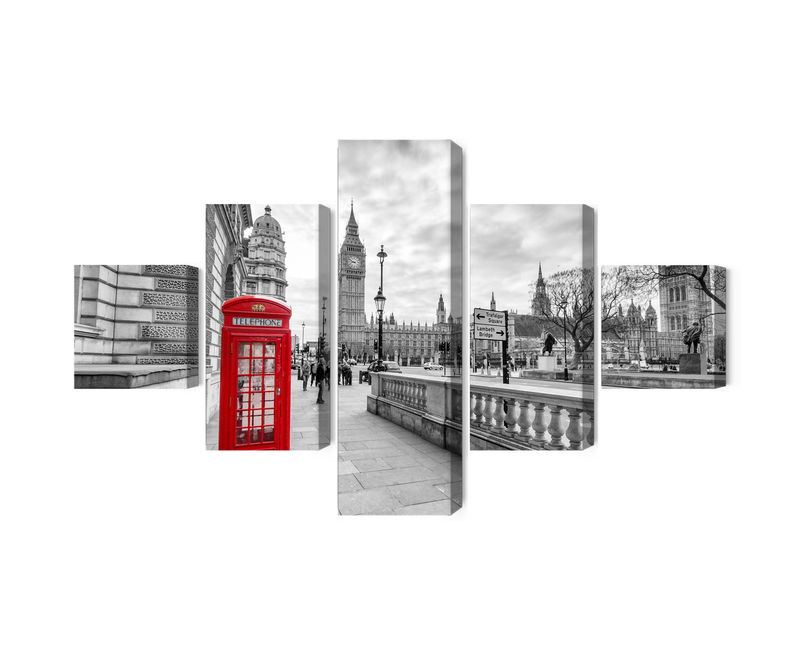 Ljuddämpande tavla - Red London telephone booth 3d