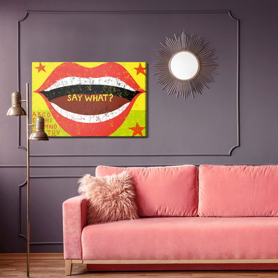 Ljuddämpande tavla - Red lips retro style