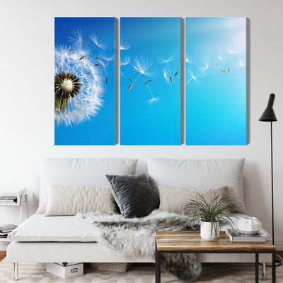 Ljuddämpande tavla - Dandelion with flying seeds
