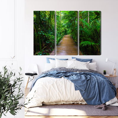 Ljuddämpande tavla - Wooden bridge in a tropical