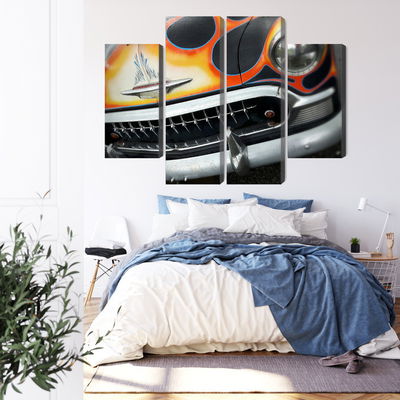 Ljuddämpande tavla - Historic car with flames