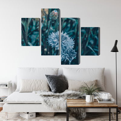 Ljuddämpande tavla - Cornflowers in the meadow 3d