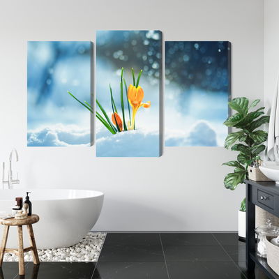 Ljuddämpande tavla - Yellow crocuses breaking