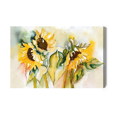 Ljuddämpande tavla - Watercolor sunflowers