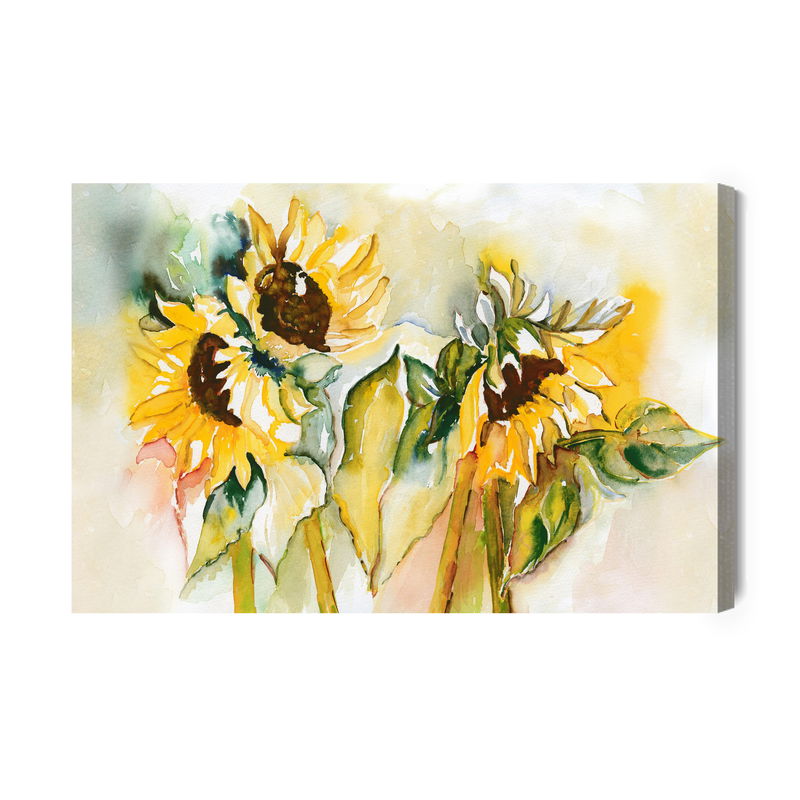 Ljuddämpande tavla - Watercolor sunflowers