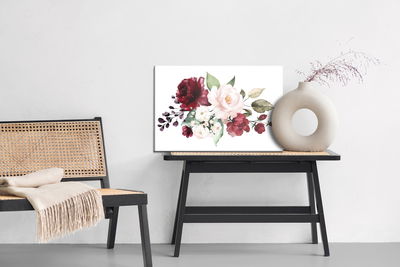 Ljuddämpande tavla - Flowers and rose leaves as