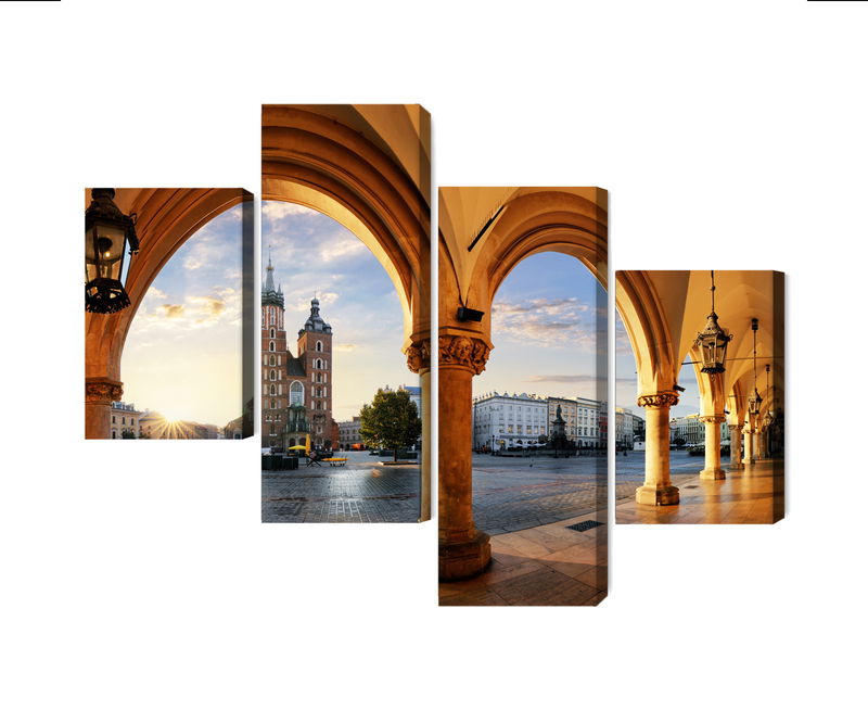 Ljuddämpande tavla - View of Kraków at sunset