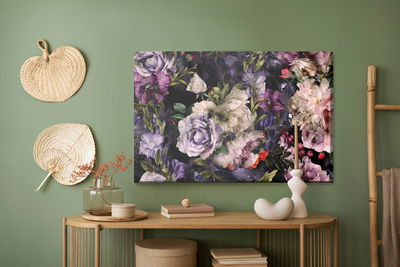 Ljuddämpande tavla - Peony roses in watercolor