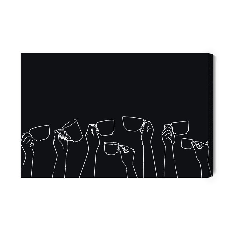 Ljuddämpande tavla - Hands holding cups