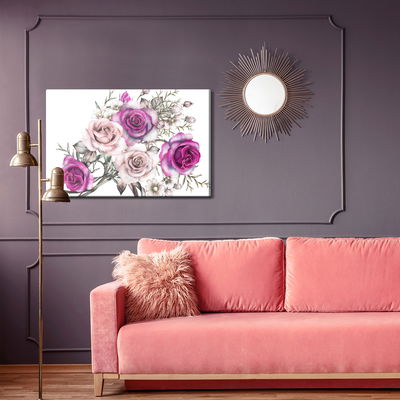 Ljuddämpande tavla - Delicate roses like painted