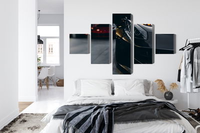 Ljuddämpande tavla - Front of a black sports car