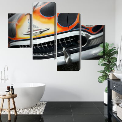 Ljuddämpande tavla - Historic car with flames