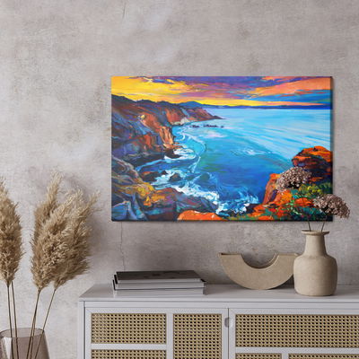 Ljuddämpande tavla - Sea and cliffs