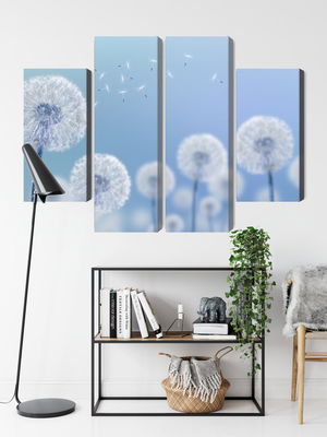 Ljuddämpande tavla - Dandelions on a blue