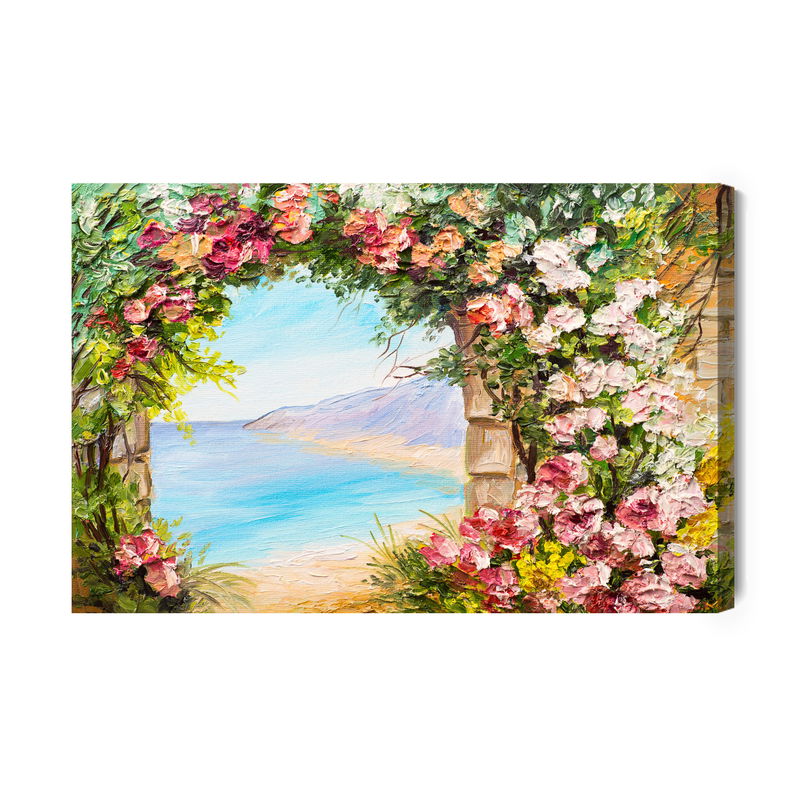 Ljuddämpande tavla - Flowers and sea