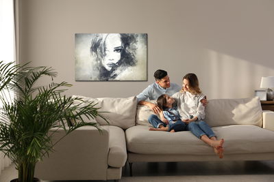 Ljuddämpande tavla - A female face