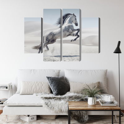 Ljuddämpande tavla - Horse in the desert 3d