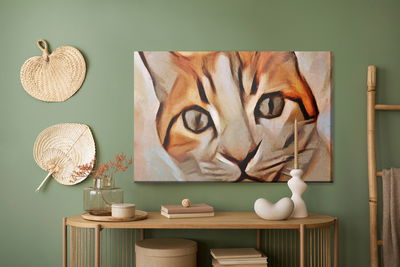 Ljuddämpande tavla - Portrait of a cat as painted