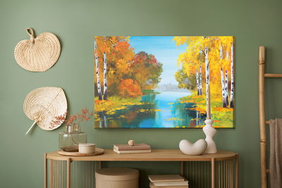 Ljuddämpande tavla - Birch forest near the river