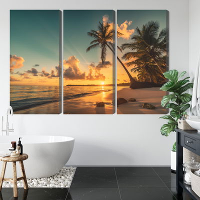 Ljuddämpande tavla - Sunset on the dominican beach