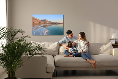 Ljuddämpande tavla - Mountain landscape by the sea