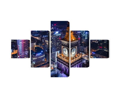 Ljuddämpande tavla - Warsaw panorama at night