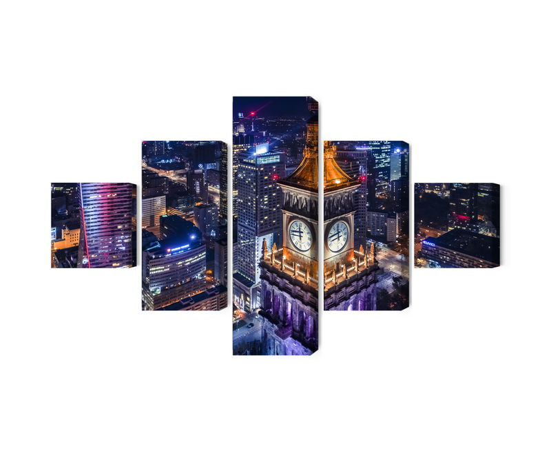 Ljuddämpande tavla - Warsaw panorama at night